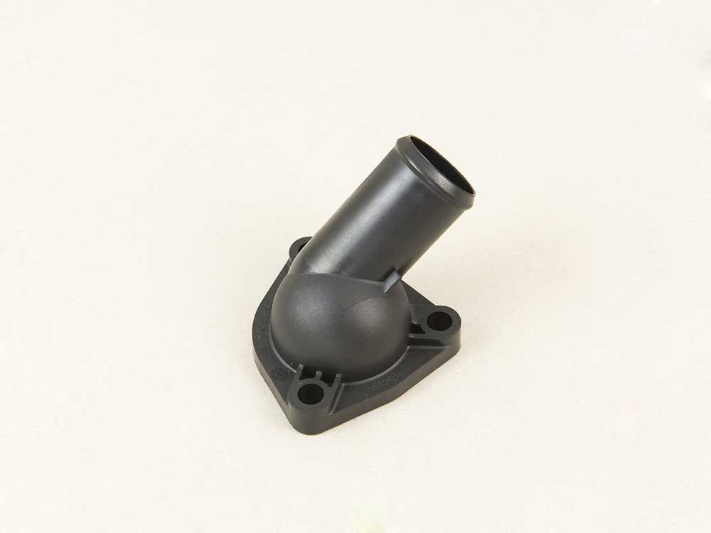 Angled automotive injection moulded component made from flame retardant PC/ABS
