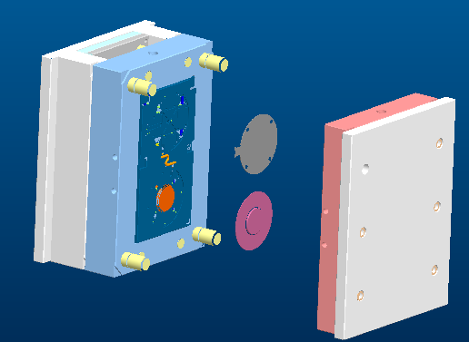 Second 3D view of semiconductor charging station mould
